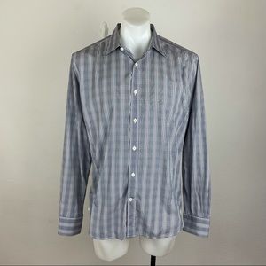 Ermenegildo Zegna Gray Plaid Dress Shirt